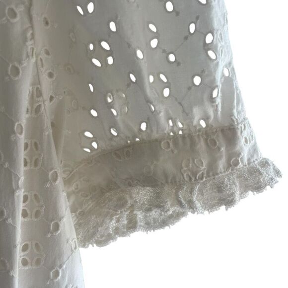 J Crew White Eyelet Lace Summer Short Sleeve Dress Women’s Size 2 XS Bride Beach - Picture 3 of 5